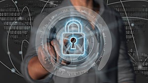 Cyber security internet and networking concept - 3D rendering