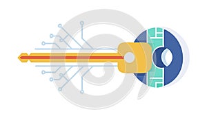 Cyber Security Key Icon, vector design Generative AI