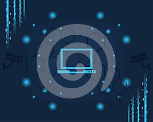 cyber security laptop poster