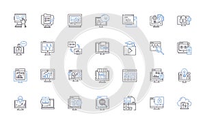 Cyber Security line icons collection. Firewall, Malware, Encryption, Passwords, Hackers, Phishing, Identity vector and photo