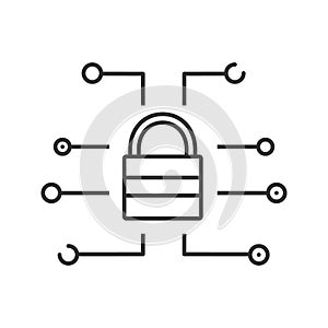 Cyber security linear icon