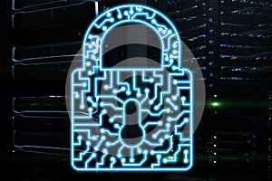 Cyber Security lock icon Information Privacy Data Protection internet and Technology concept