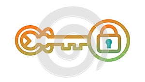 Cyber Security Lock and Key Icon, vector design Generative AI