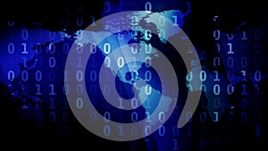 Algorithm mapping binary code in digital world of cybersecurity and global communication for secure cyber defense and data