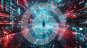 Cyber security network. Data protection concept