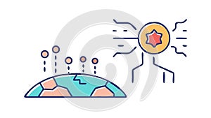 Cyber Security Network Shield Protection, vector design Generative AI