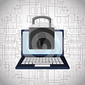 Cyber security padlock online technology digital