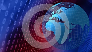 Cyber security protecting global network from cyber attacks and securing digital world with binary code and algorithm technology