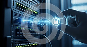 Cyber Security Server Network Data Protection Lock Icon