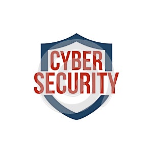 Cyber security shield icon or logo. vector illustration isolated on white background