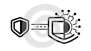 Cyber Security Shield Network Icon, vector design Generative AI
