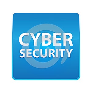 Cyber Security shiny blue square button