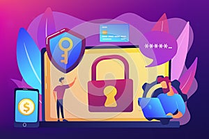 Cyber security software concept vector illustration.