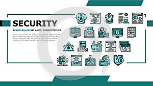 Cyber Security System Technology Landing Header Vector