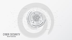 Cyber security technology on circuit line. Abstract background