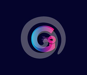 G Cyber Security Technology Logo Design Concept