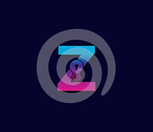 Z Cyber Security Technology Logo Design Concept