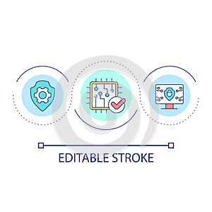 Cyber security technology loop concept icon