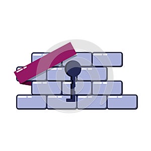 Cyber security wall with key hole