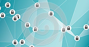 Cyber security world, graphic lines connection