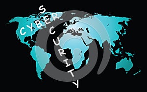 Cyber security world map photo