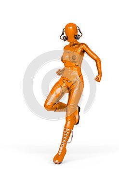 Cyber soldier female landing