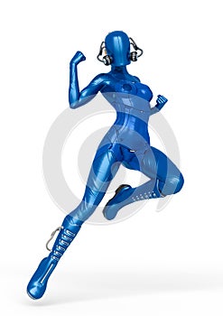 Cyber soldier female in a pin up pose