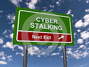 Cyber stalking traffic sign