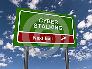 Cyber stalking traffic sign