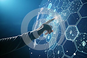 Cyber technology human hand concept