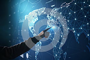 Cyber technology human hand concept