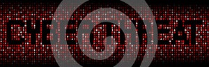 Cyber threat text on hex code illustration