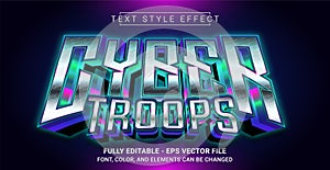 Cyber Troops Text Style Effect. Editable Graphic Text Template