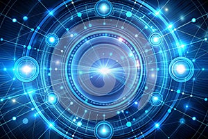 Cyber Vignette with Glowline Circles