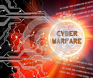 Cyber Warfare Hacking Attack Threat 2d Illustration