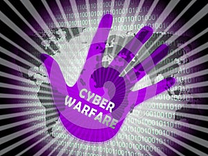 Cyber Warfare Hacking Attack Threat 2d Illustration