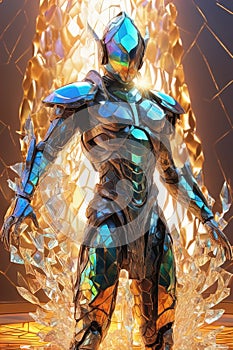 A cyber warrior in a burnt land, extremely highly detailed futuristic navy seals commando armor, war photography style