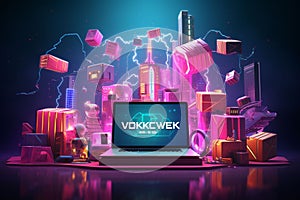 Cyber Week social media banner with a highenergy photo