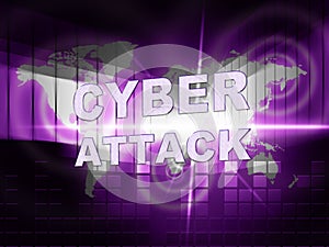 Cyberattack Malicious Cyber Hack Attack 3d Illustration