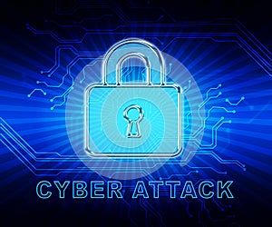 Cyberattack Malicious Cyber Hack Attack 2d Illustration photo