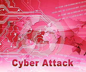 Cyberattack Malicious Cyber Hack Attack 2d Illustration photo