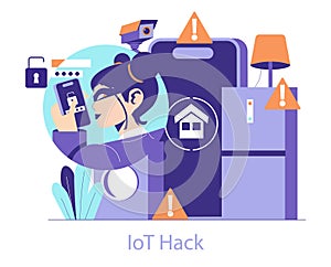 Cybercrime. Flat Vector Illustration