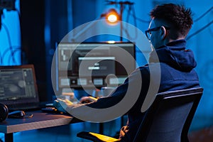 hacker using computer virus for cyber attack