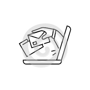 Cybercrime olor line icon. Pictogram for web page, mobile app, promo photo