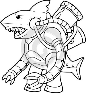 Cybernetic alien shark