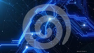 Cybernetic Circuitry with Glowing Data Streams