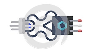 Cybernetic Connection and Advanced Digital Interface Vector, Tech Integration, vector design Generative AI