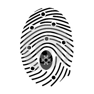 Cybernetic, cybernetics, fingerprint icon