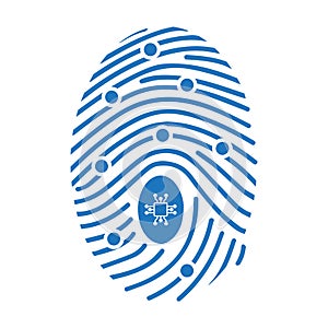 Cybernetic, cybernetics, fingerprint icon