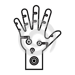 Cybernetic, cybernetics, hand icon